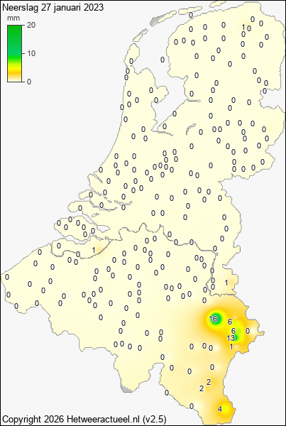 Neerslag 27 januari 2023