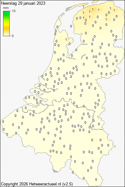 Neerslag 29 januari 2023