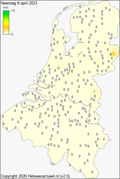 Neerslag 8 april 2023