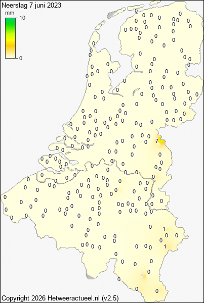 Neerslag 7 juni 2023