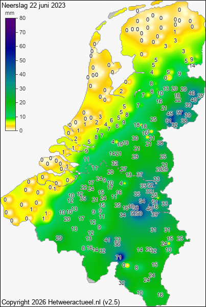 Neerslag 22 juni 2023