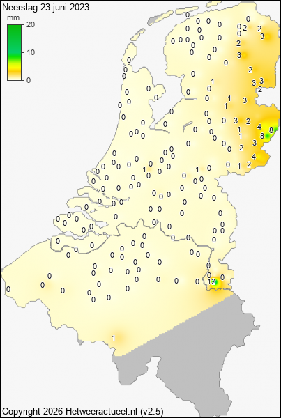 Neerslag 23 juni 2023