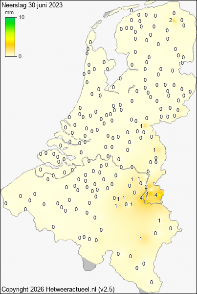 Neerslag 30 juni 2023