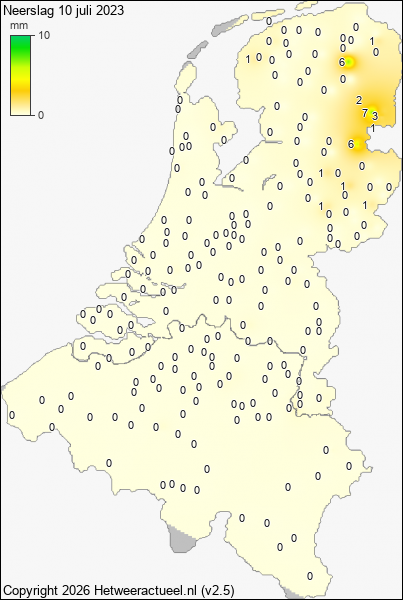 Neerslag 10 juli 2023