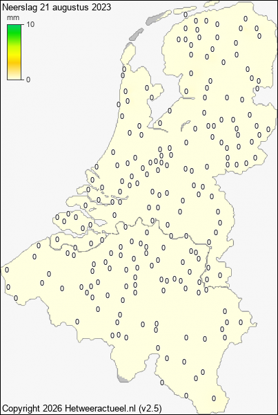 Neerslag 21 augustus 2023