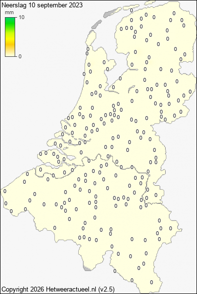 Neerslag 10 september 2023