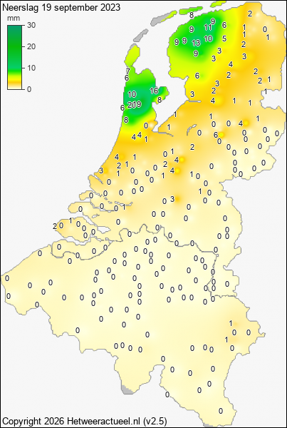 Neerslag 19 september 2023