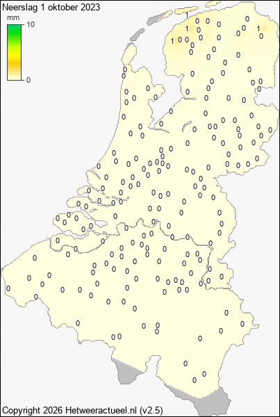 Neerslag 1 oktober 2023