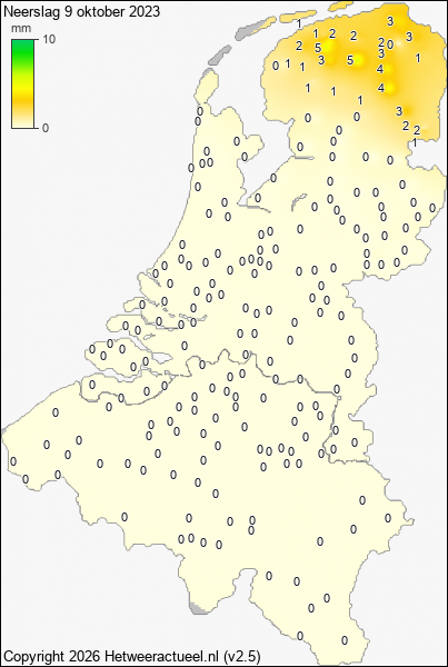 Neerslag 9 oktober 2023