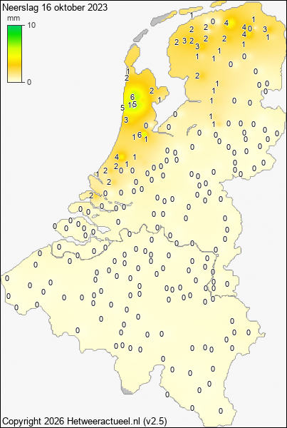 Neerslag 16 oktober 2023