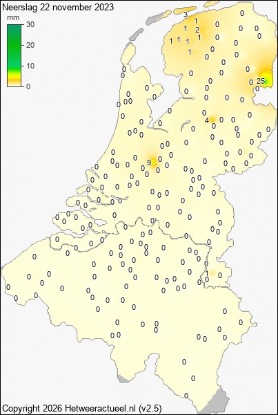 Neerslag 22 november 2023