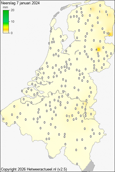 Neerslag 7 januari 2024