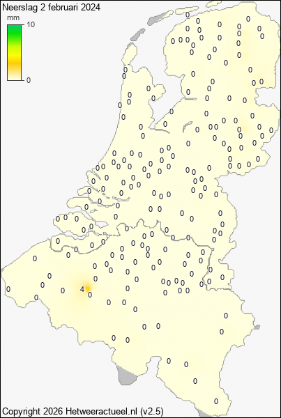 Neerslag 2 februari 2024