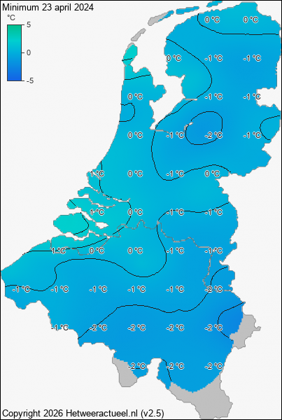 Minimum temperatuur 23 april 2024
