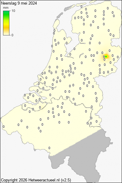 Neerslag 9 mei 2024