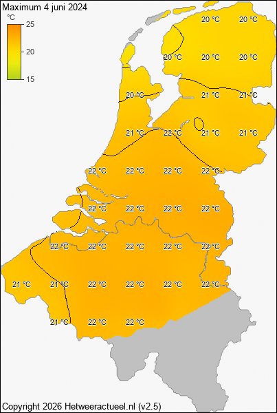Maximum temperatuur 4 juni 2024
