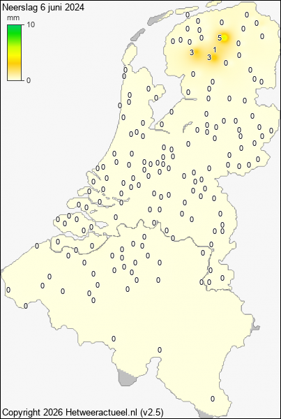 Neerslag 6 juni 2024