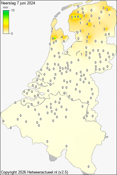 Neerslag 7 juni 2024