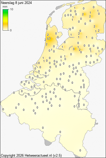 Neerslag 8 juni 2024
