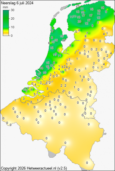 Neerslag 6 juli 2024
