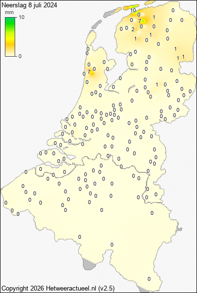 Neerslag 8 juli 2024