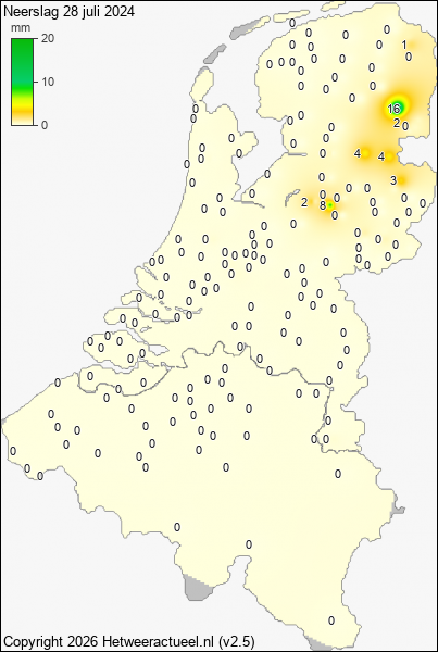 Neerslag 28 juli 2024