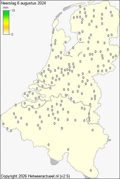 Neerslag 6 augustus 2024