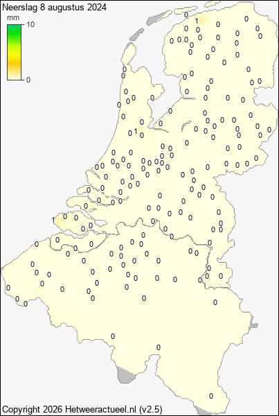 Neerslag 8 augustus 2024
