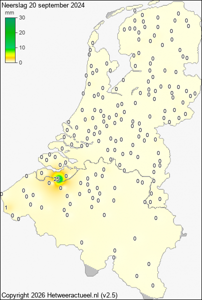 Neerslag 20 september 2024