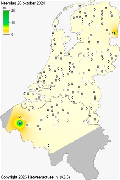 Neerslag 26 oktober 2024