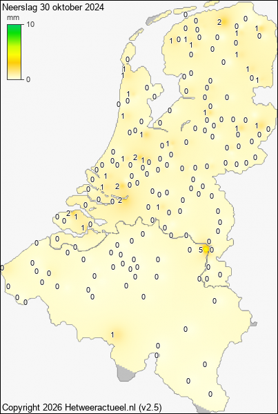 Neerslag 30 oktober 2024