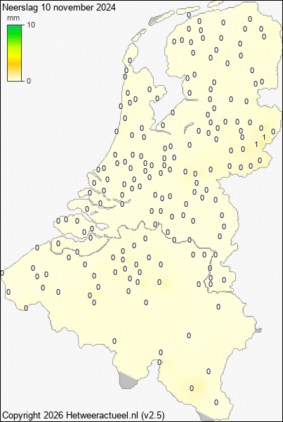 Neerslag 10 november 2024