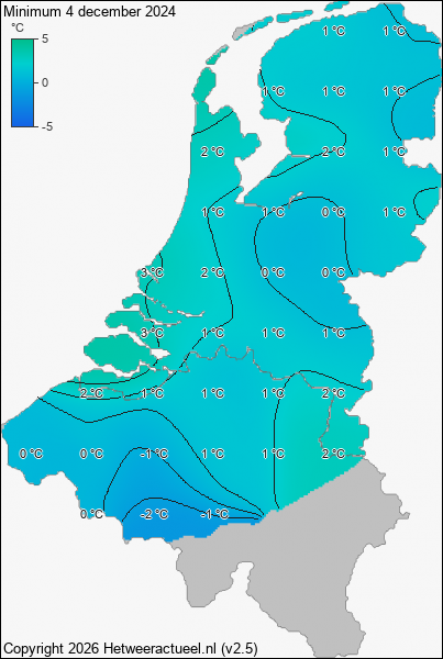 Minimum temperatuur 4 december 2024
