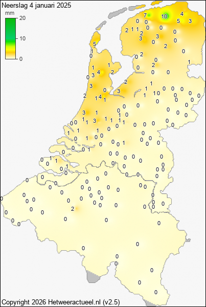 Neerslag 4 januari 2025