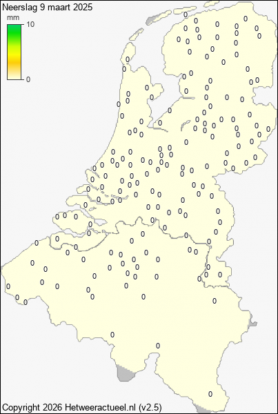 Neerslag 9 maart 2025