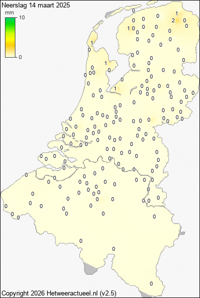 Neerslag 14 maart 2025