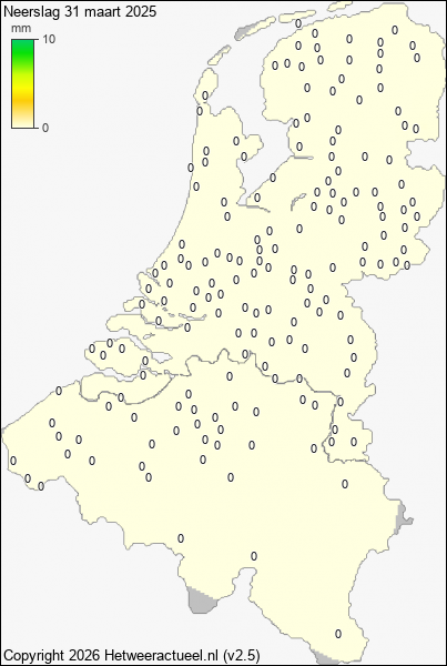 Neerslag 31 maart 2025