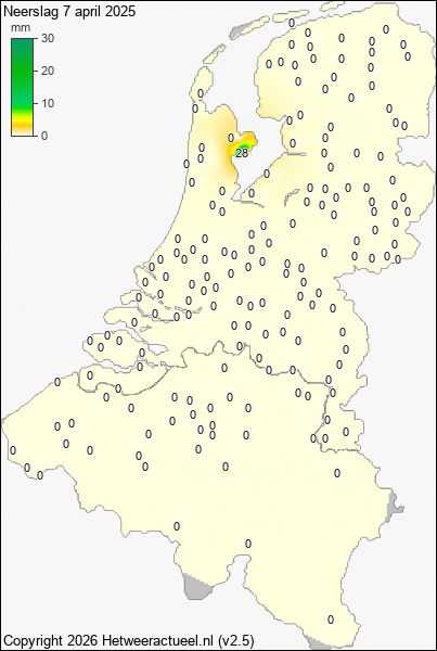 Neerslag 7 april 2025
