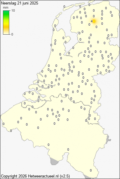 Neerslag 21 juni 2025