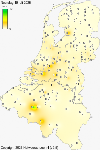 Neerslag 19 juli 2025