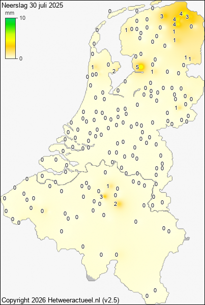Neerslag 30 juli 2025