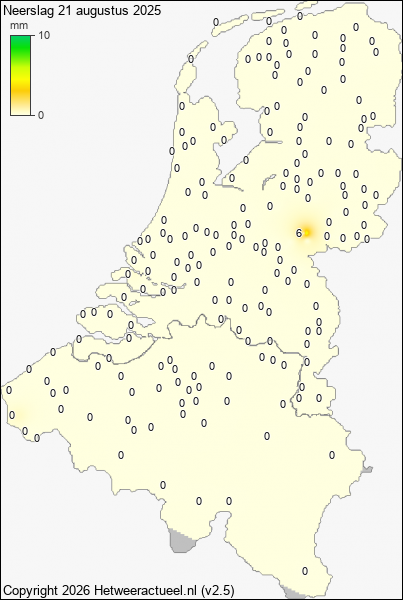 Neerslag 21 augustus 2025