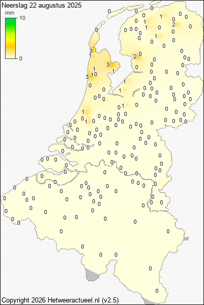 Neerslag 22 augustus 2025