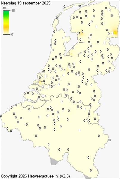 Neerslag 19 september 2025