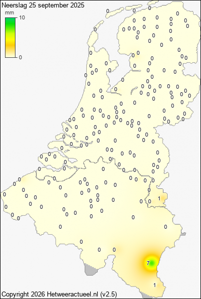 Neerslag 25 september 2025