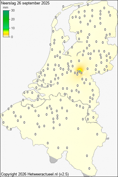 Neerslag 26 september 2025