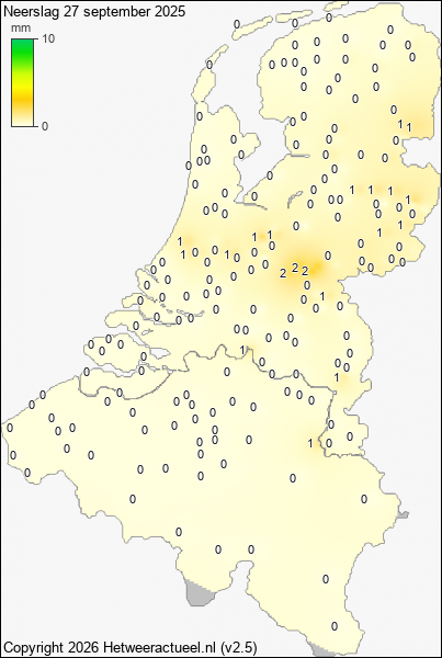 Neerslag 27 september 2025