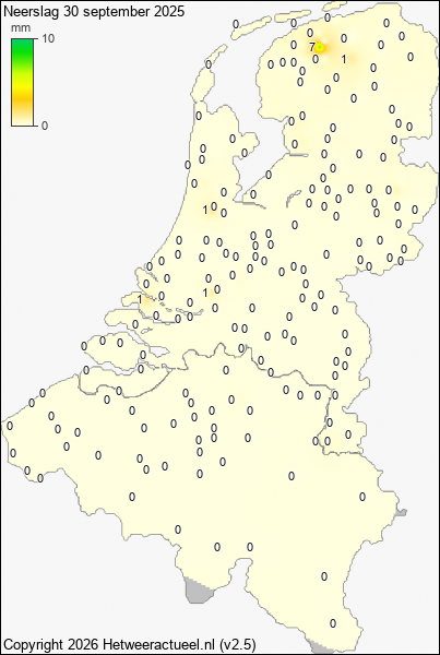 Neerslag 30 september 2025
