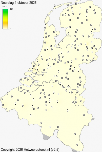 Neerslag 1 oktober 2025