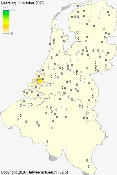 Neerslag 11 oktober 2025